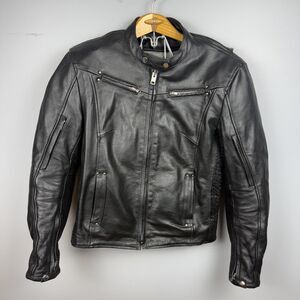 Xelement Motorcycle Leather Jacket Large With Removable Liner